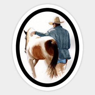 Rodeo Cowboy and His Horse Sticker